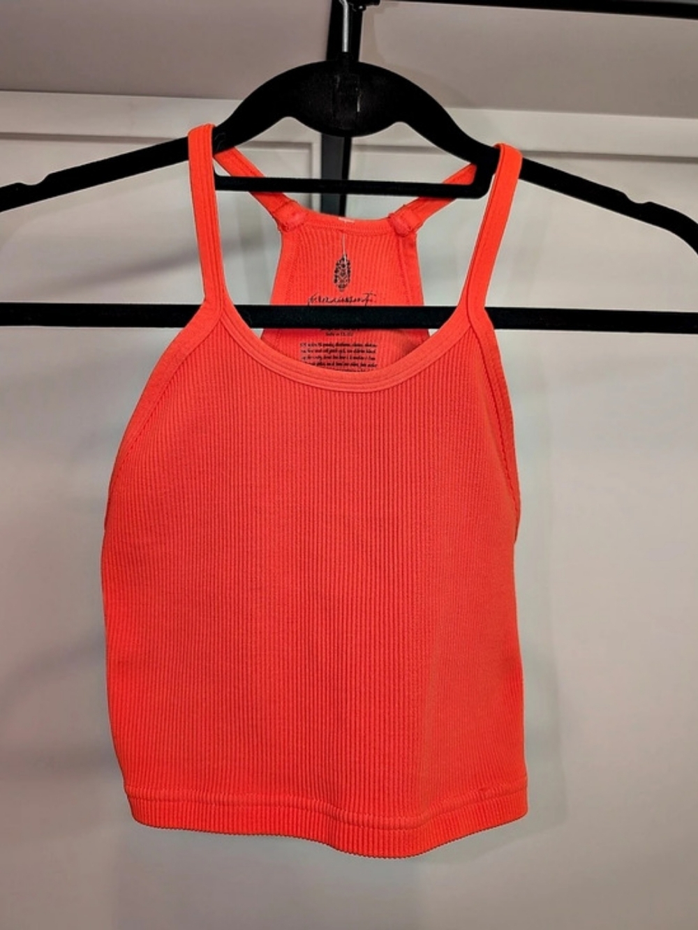 Free People Ribbed Athletic Tank Top in Orange Size M/L
